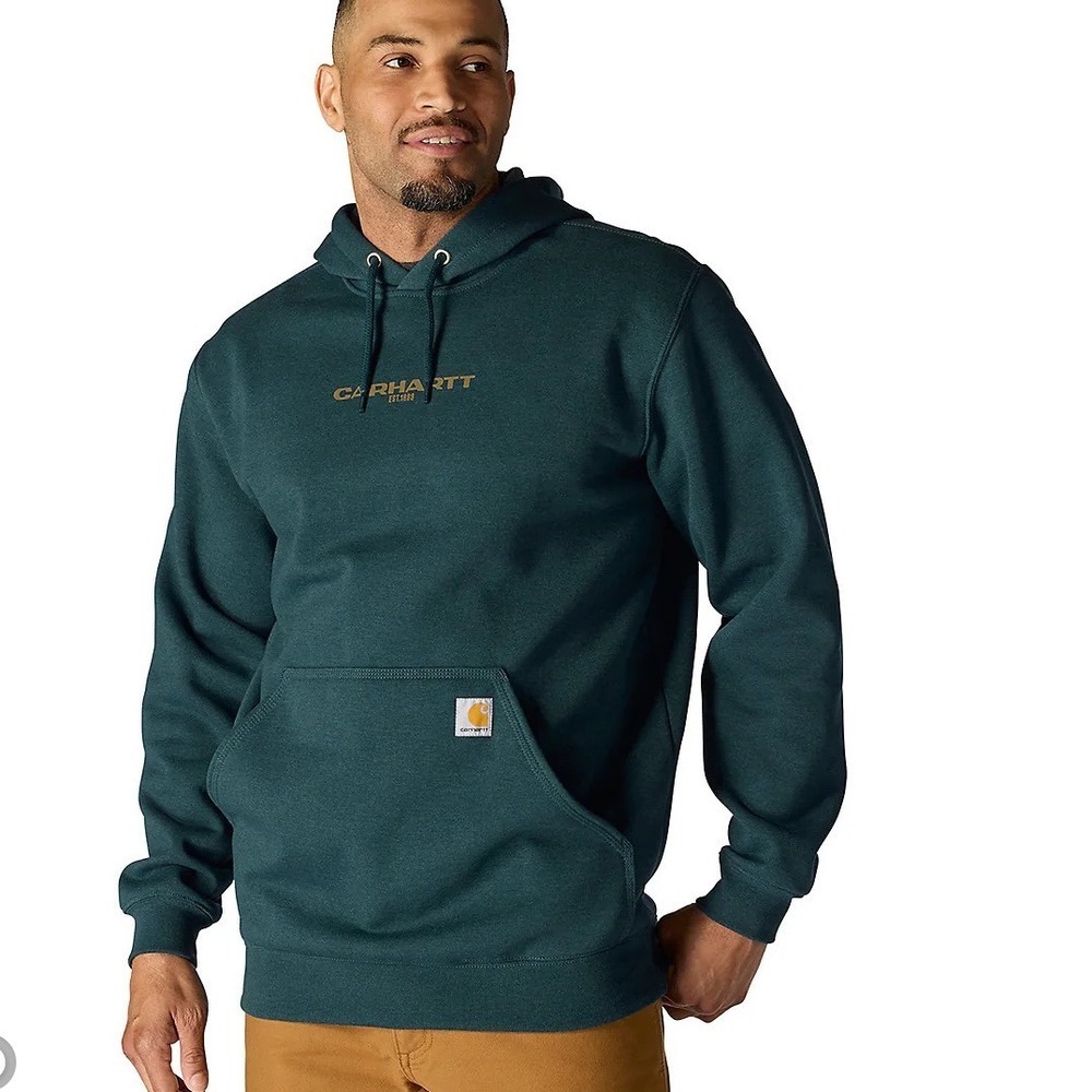 Carhartt Rain‎ Defender 1889 Graphic Hoodie Small Greenstone Heather NWT